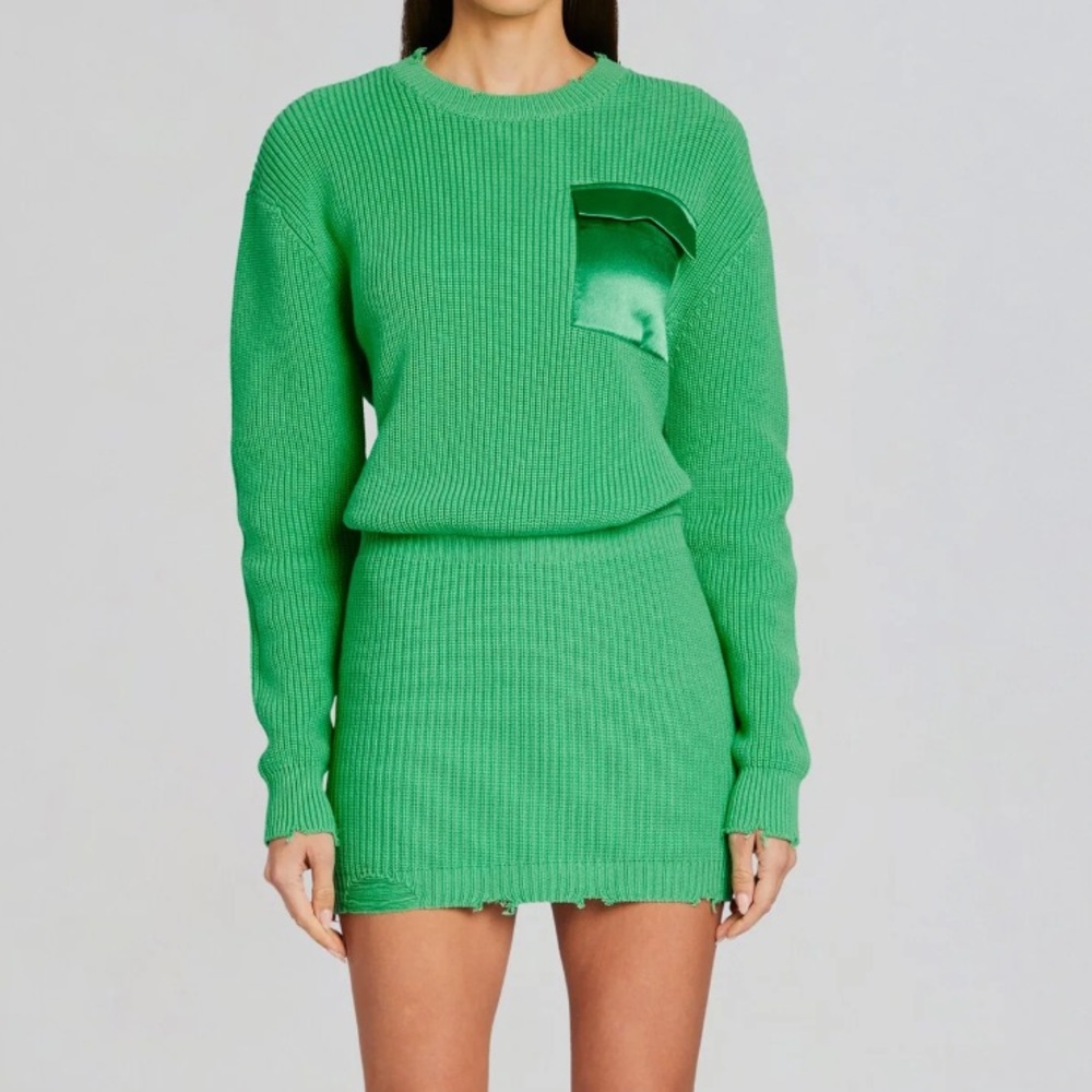 SER.O.YA Green Mini Sweater Dress